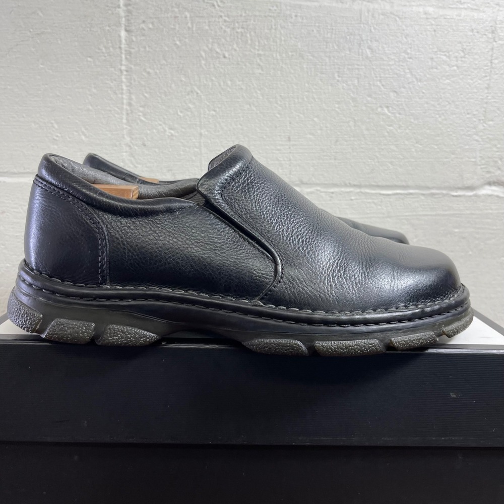 Bass Hemlock Black Leather Slip On Loafers‎ Lug Sole Shoes Men's Size 10.5 M